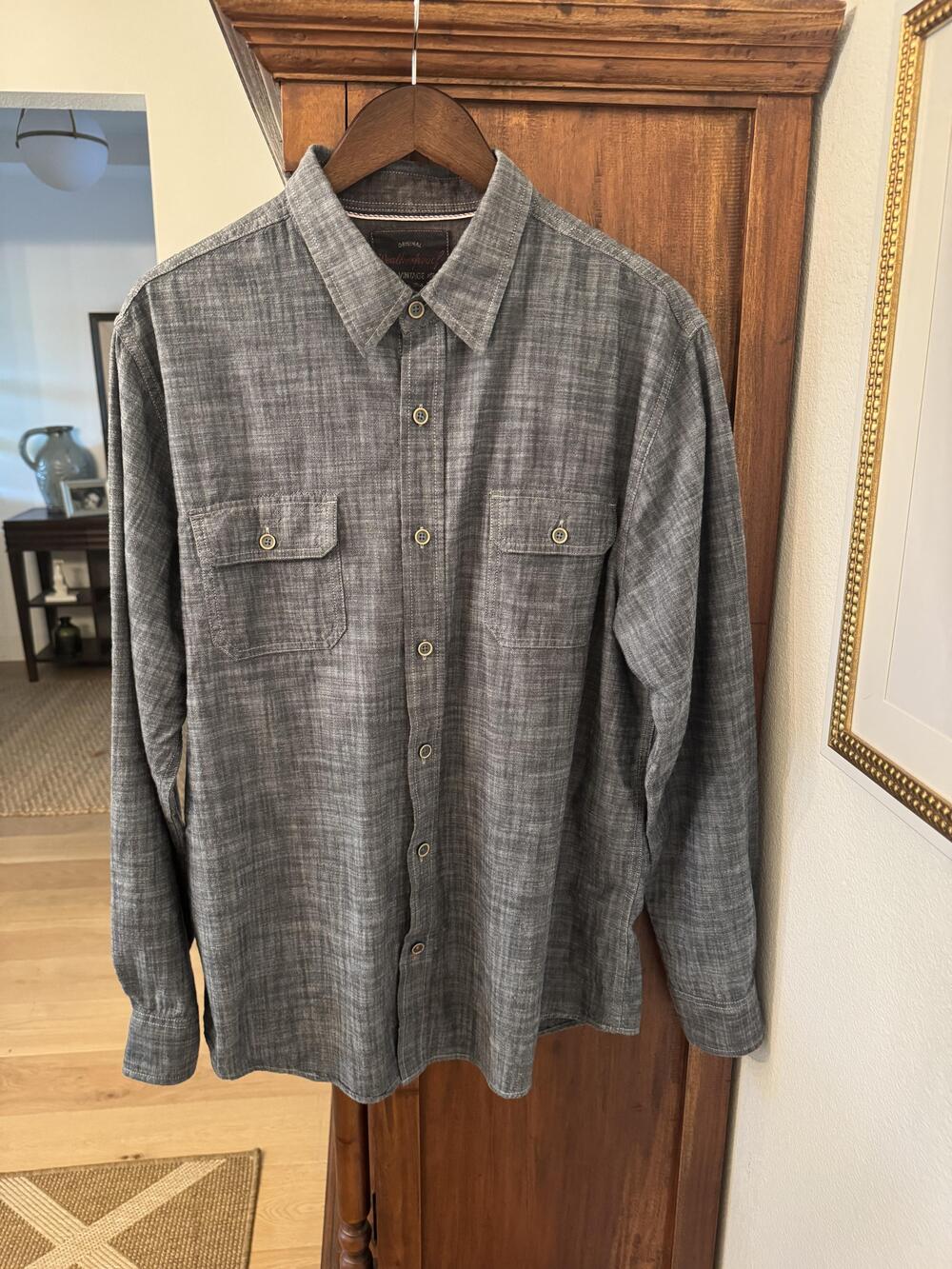 Weatherproof Vintage Shirt Men's XL Long Sleeve Button Up Pocket Classic Casual